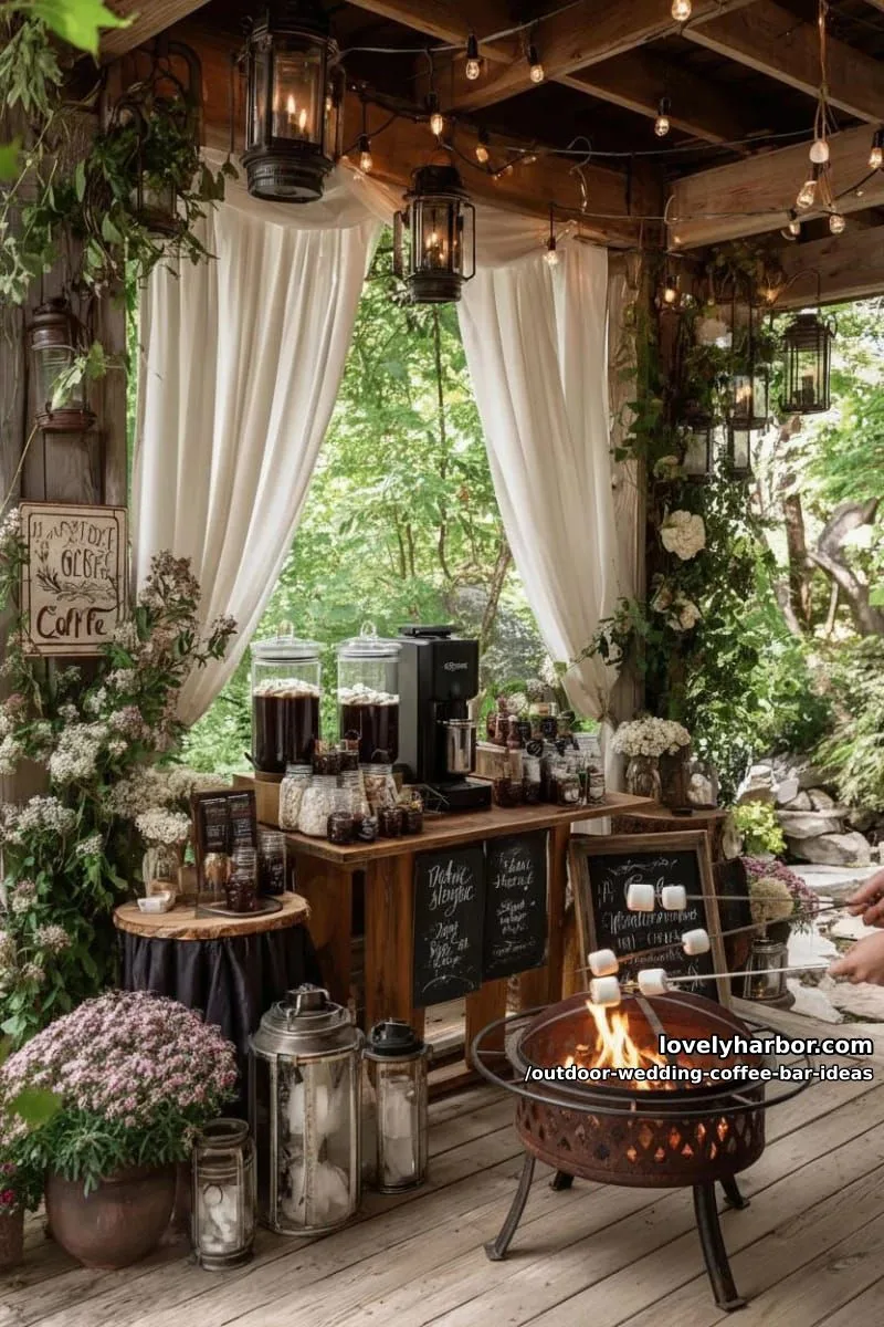 diy s’mores and coffee pairing station with marshmallow-topped mochas 1