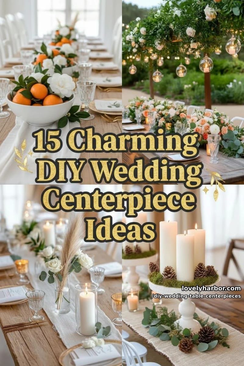 15 Charming DIY Wedding Table Centerpiece Ideas 37 diy wedding table centerpieces - Collage 36