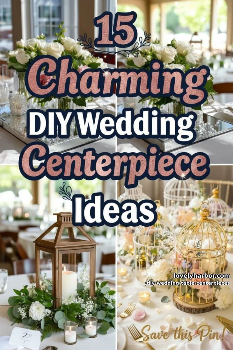 15 Charming DIY Wedding Table Centerpiece Ideas 39 diy wedding table centerpieces - Collage 38