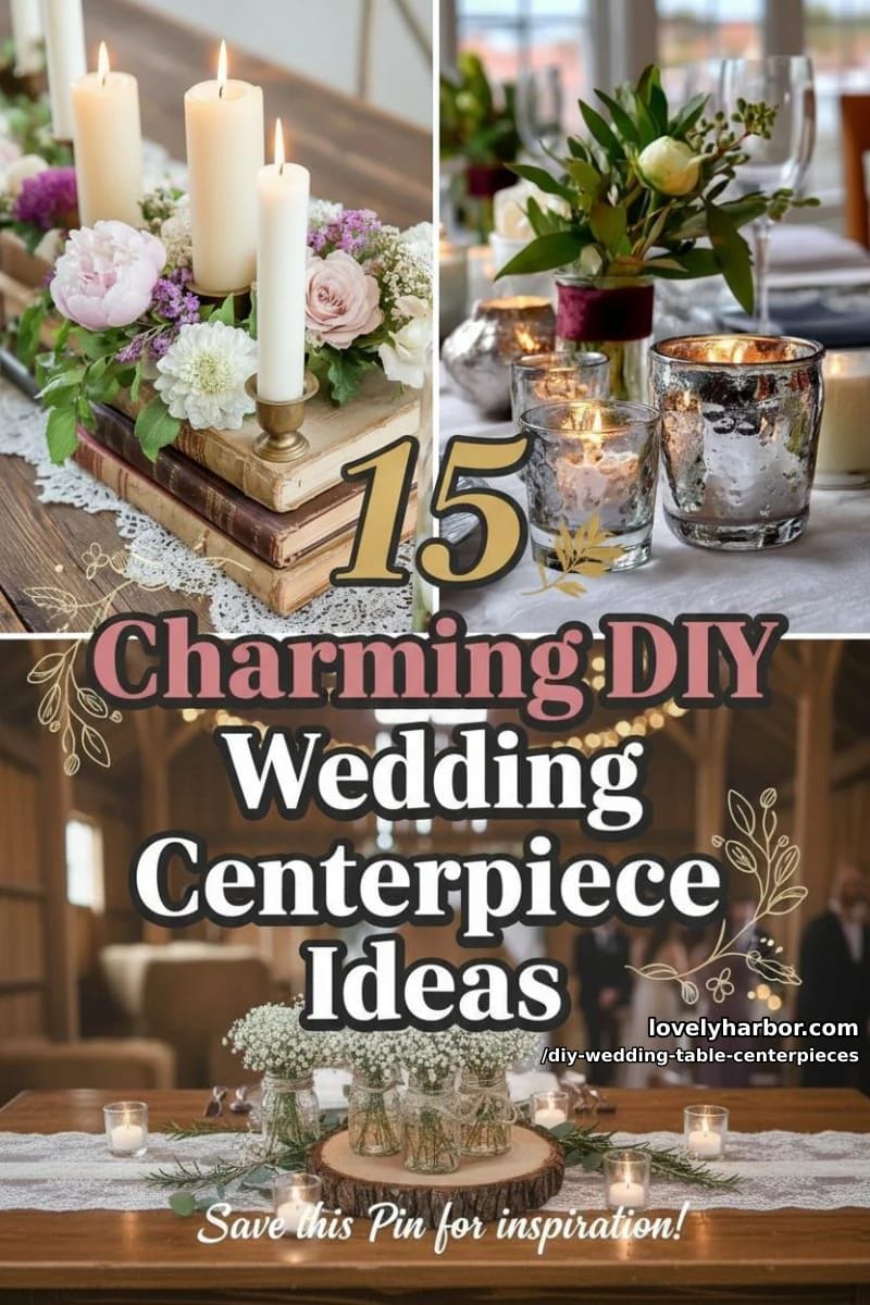 15 Charming DIY Wedding Table Centerpiece Ideas 40 diy wedding table centerpieces - Collage 39