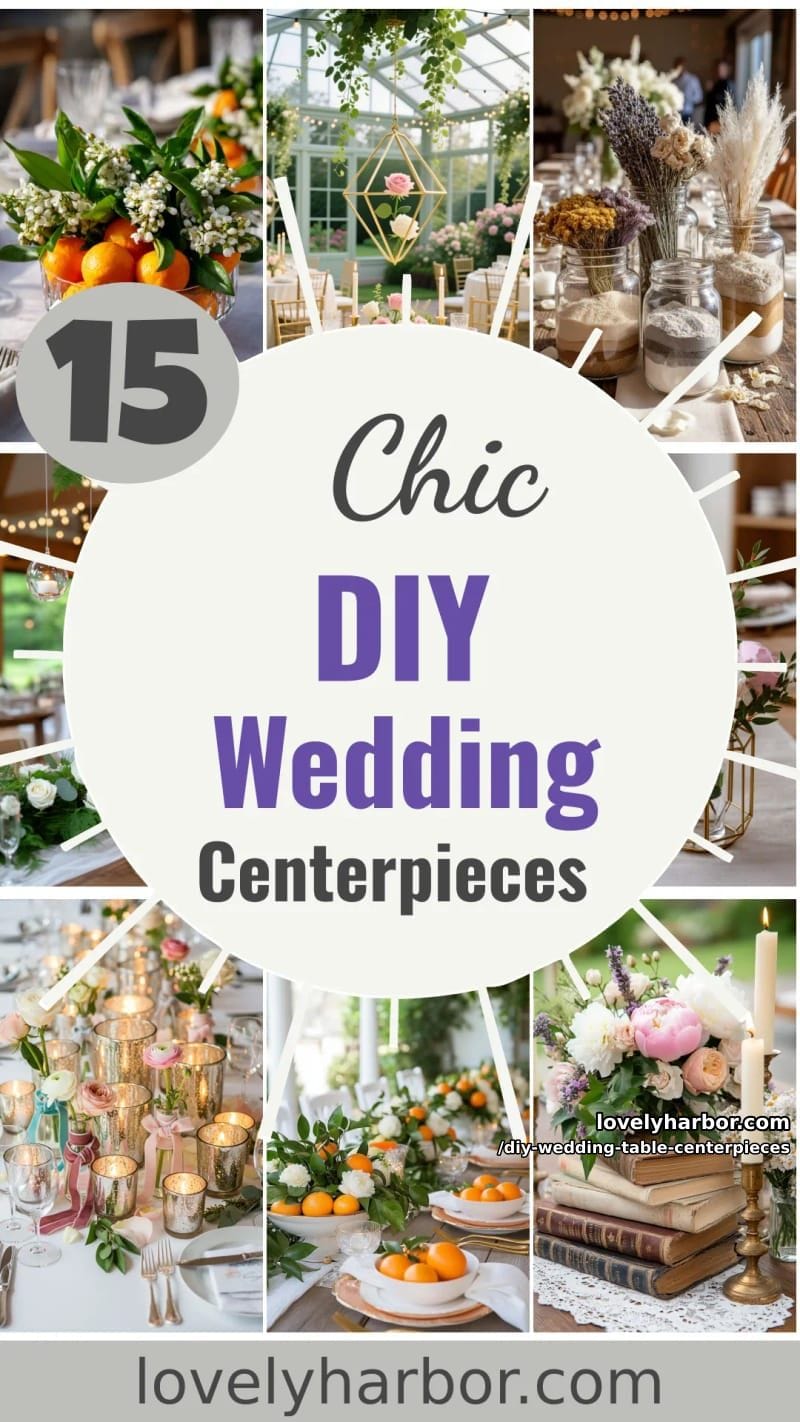 15 Charming DIY Wedding Table Centerpiece Ideas 43 diy wedding table centerpieces - Collage 42
