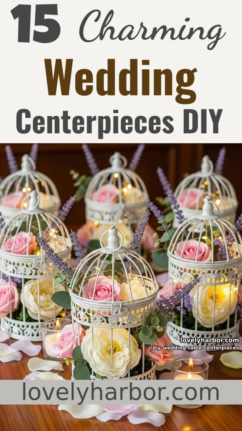 15 Charming DIY Wedding Table Centerpiece Ideas 44 diy wedding table centerpieces - Collage 43