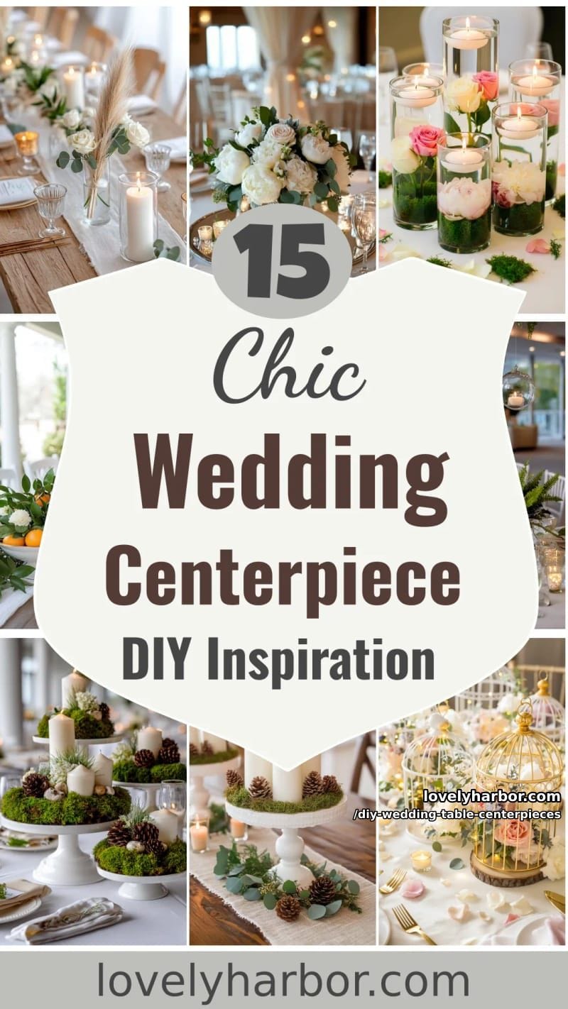 15 Charming DIY Wedding Table Centerpiece Ideas 46 diy wedding table centerpieces - Collage 45