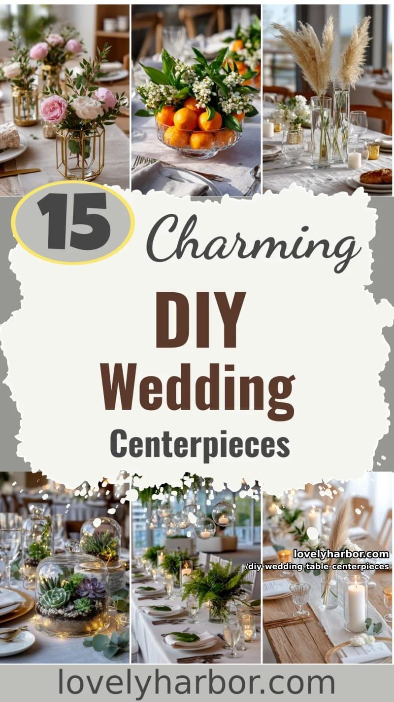 15 Charming DIY Wedding Table Centerpiece Ideas 47 diy wedding table centerpieces - Collage 46