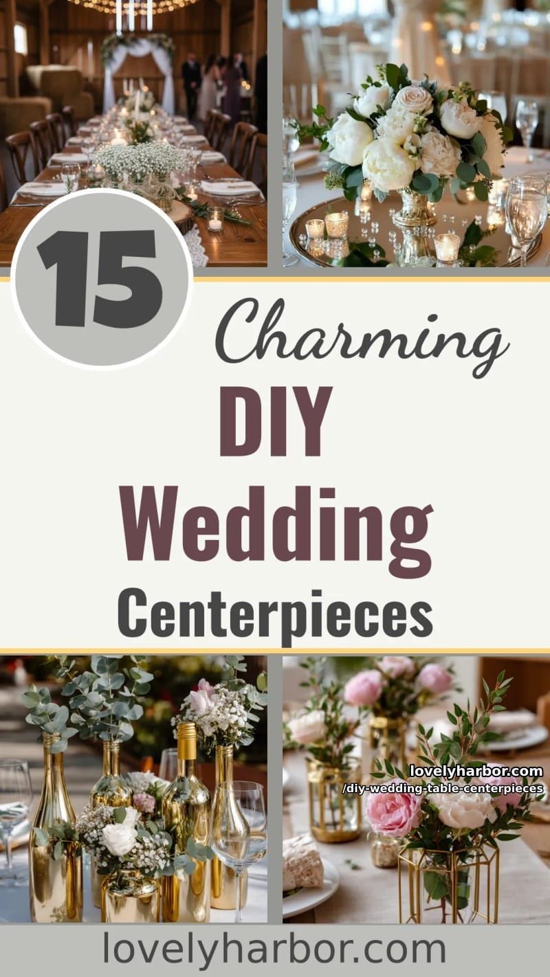 15 Charming DIY Wedding Table Centerpiece Ideas 49 diy wedding table centerpieces - Collage 48