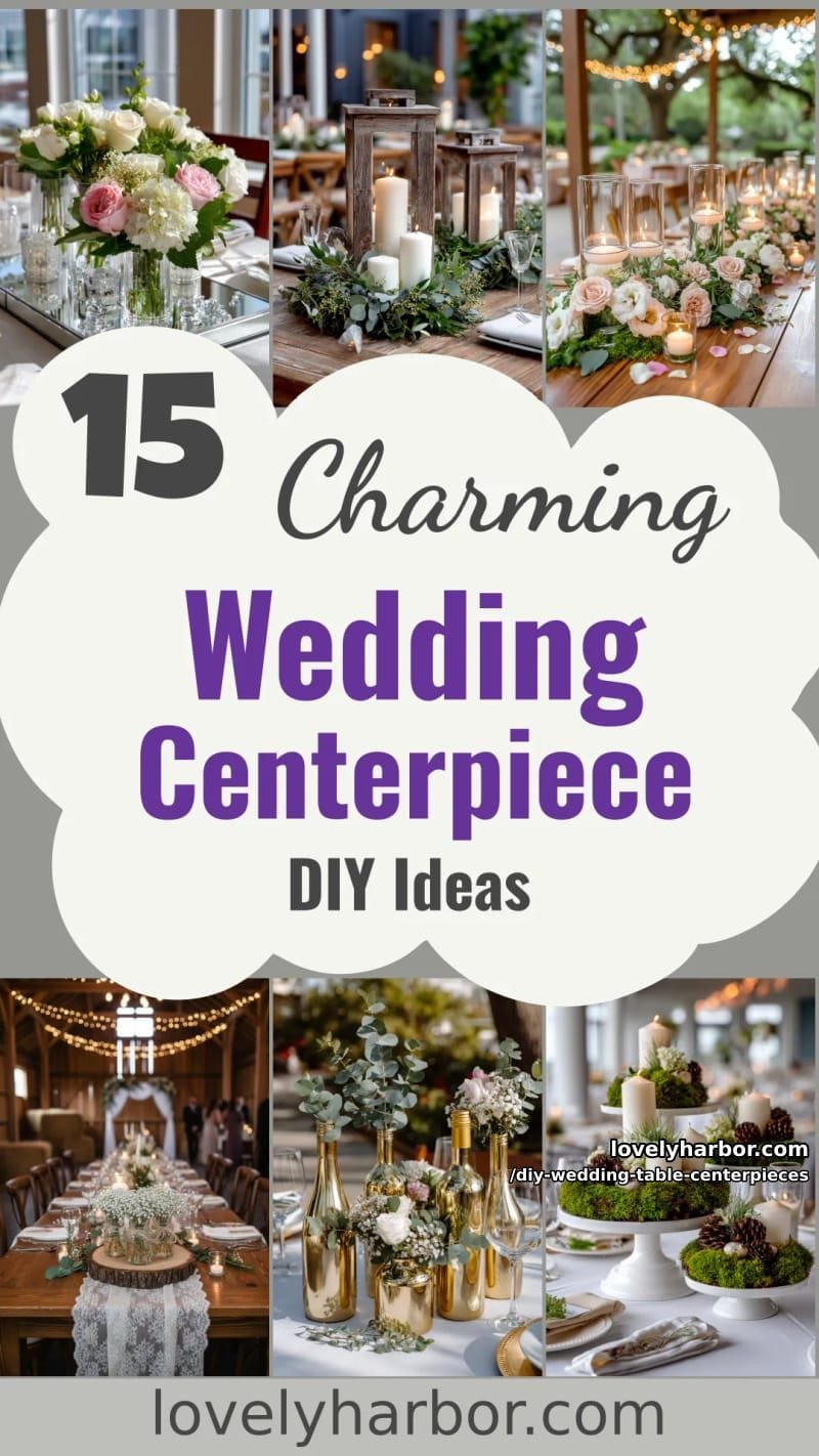 15 Charming DIY Wedding Table Centerpiece Ideas 50 diy wedding table centerpieces - Collage 49
