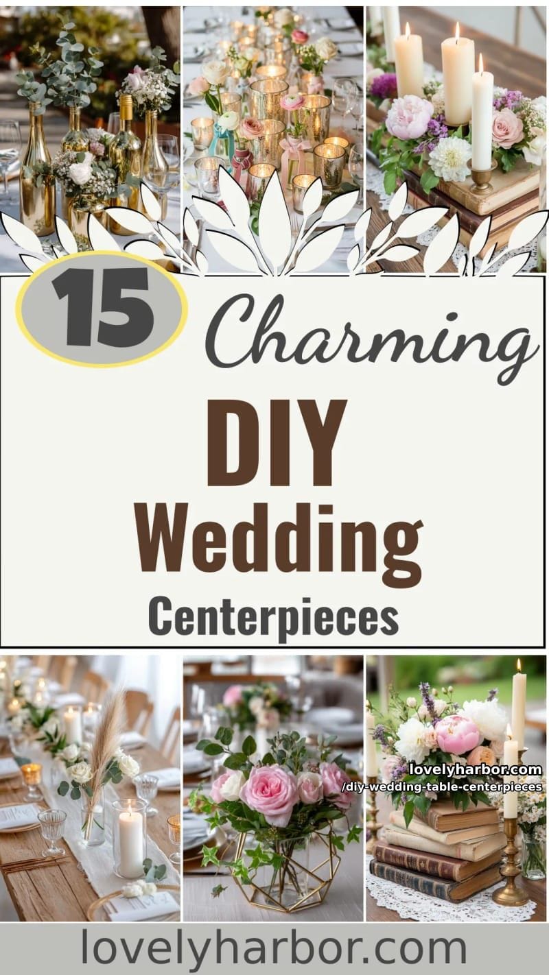15 Charming DIY Wedding Table Centerpiece Ideas 51 diy wedding table centerpieces - Collage 50