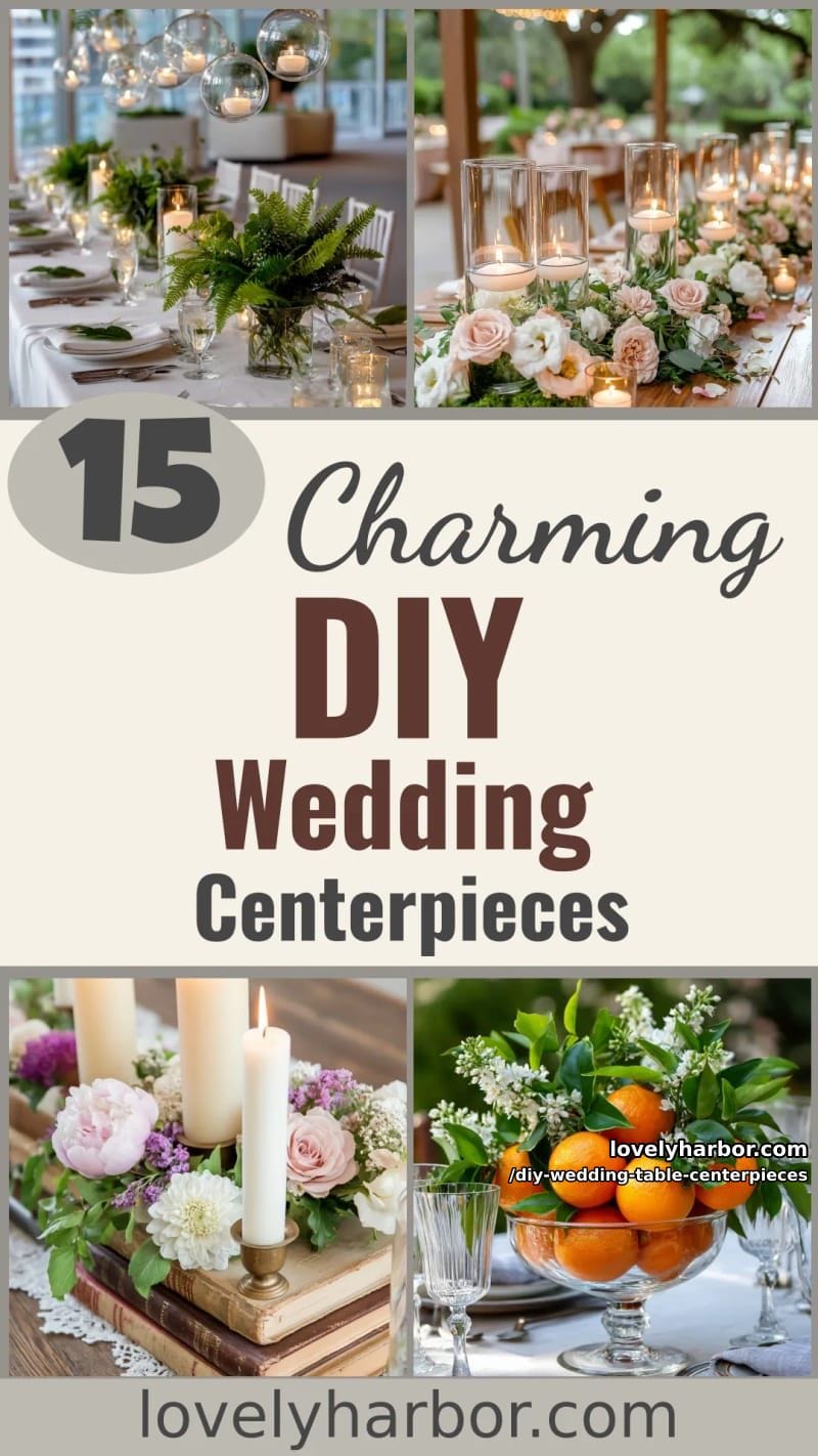 15 Charming DIY Wedding Table Centerpiece Ideas 52 diy wedding table centerpieces - Collage 51