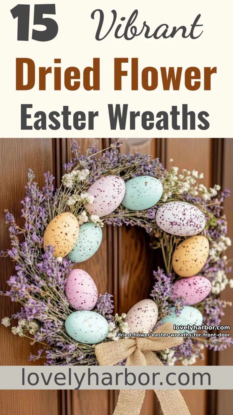 15 Dried Flower Easter Wreaths For Front Door For a Charming Spring Entryway 50 dried flower easter wreaths for front door - Collage 49