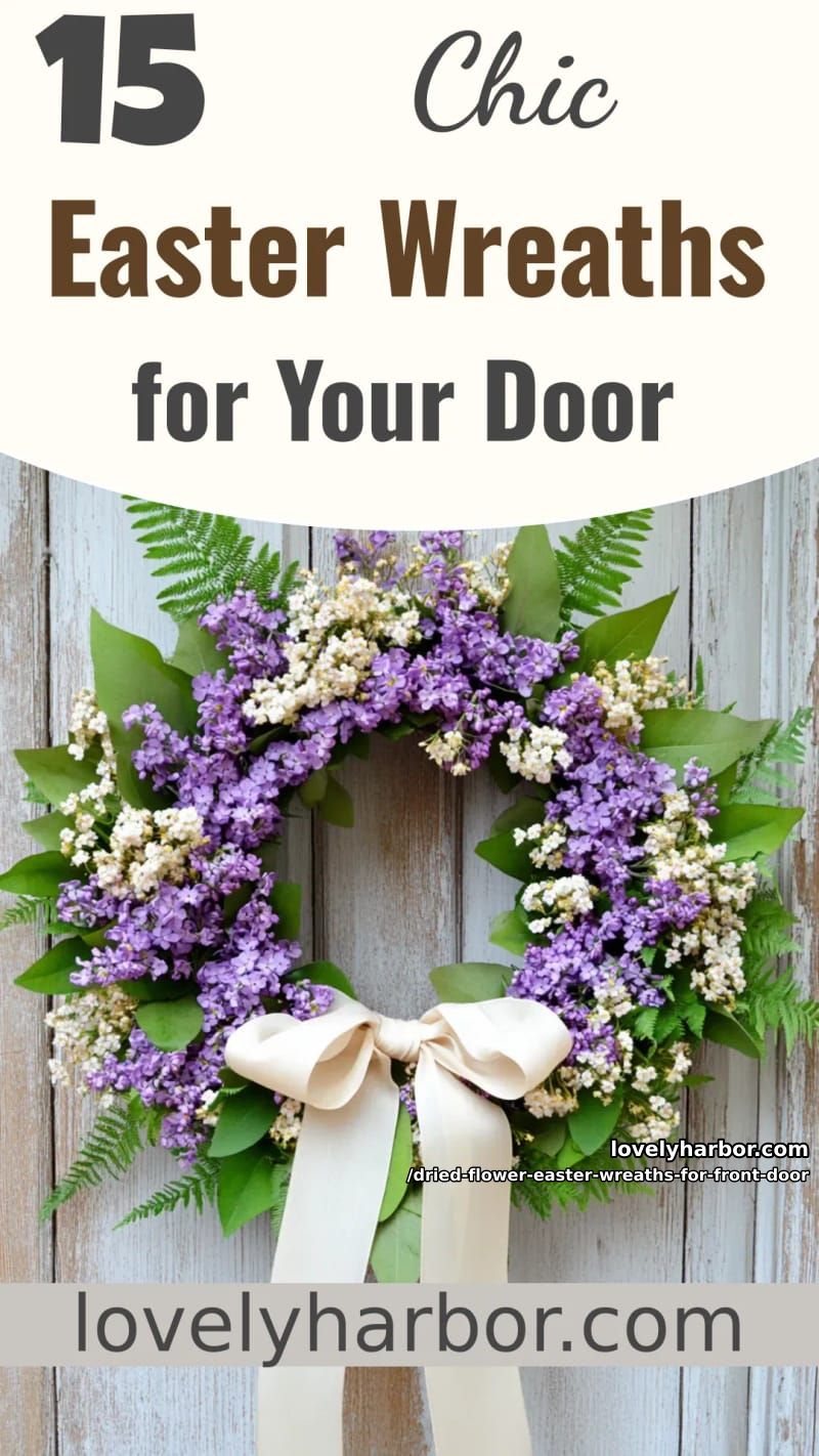 15 Dried Flower Easter Wreaths For Front Door For a Charming Spring Entryway 53 dried flower easter wreaths for front door - Collage 52