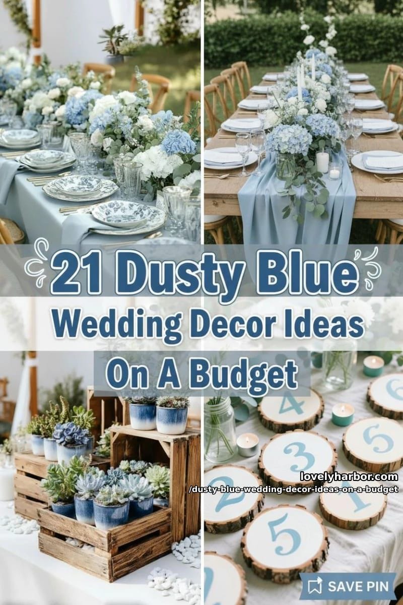 21 Dusty Blue Wedding Decor Ideas On A Budget For You 51 dusty blue wedding decor ideas on a budget - Collage 50