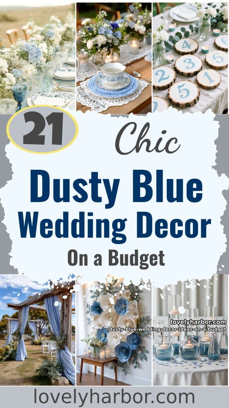 21 Dusty Blue Wedding Decor Ideas On A Budget For You 53 dusty blue wedding decor ideas on a budget - Collage 52