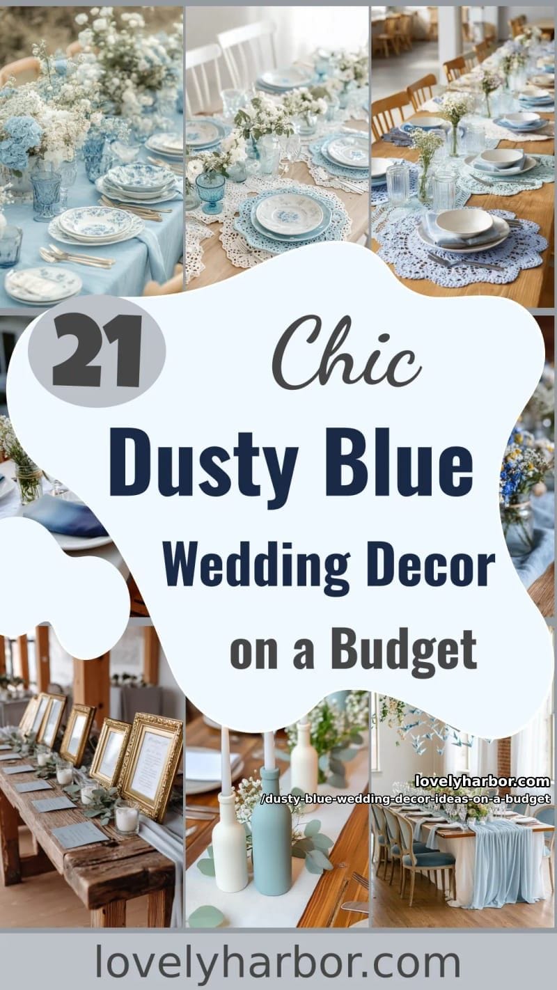 21 Dusty Blue Wedding Decor Ideas On A Budget For You 56 dusty blue wedding decor ideas on a budget - Collage 55