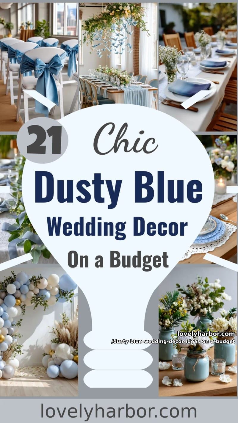 21 Dusty Blue Wedding Decor Ideas On A Budget For You 61 dusty blue wedding decor ideas on a budget - Collage 60