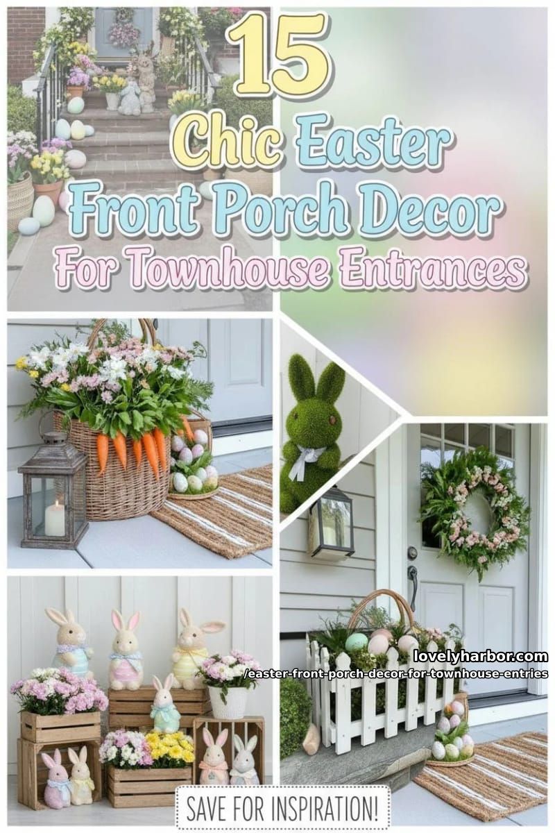 15 Easter Front Porch Decor For Townhouse Entries That Wow 42 easter front porch decor for townhouse entries - Collage 41