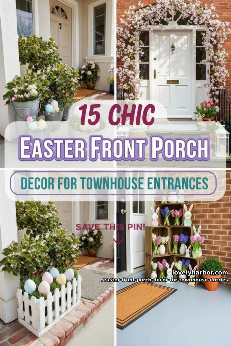 15 Easter Front Porch Decor For Townhouse Entries That Wow 44 easter front porch decor for townhouse entries - Collage 43