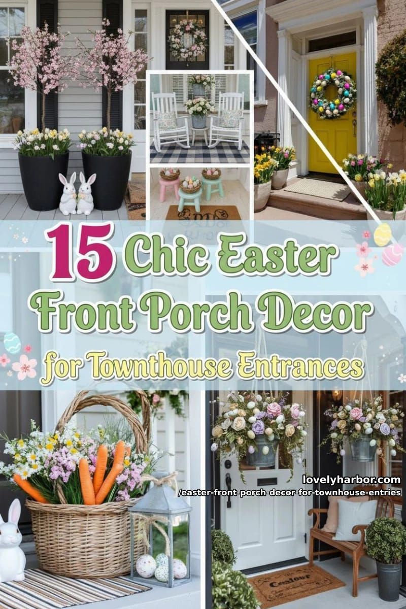 15 Easter Front Porch Decor For Townhouse Entries That Wow 45 easter front porch decor for townhouse entries - Collage 44