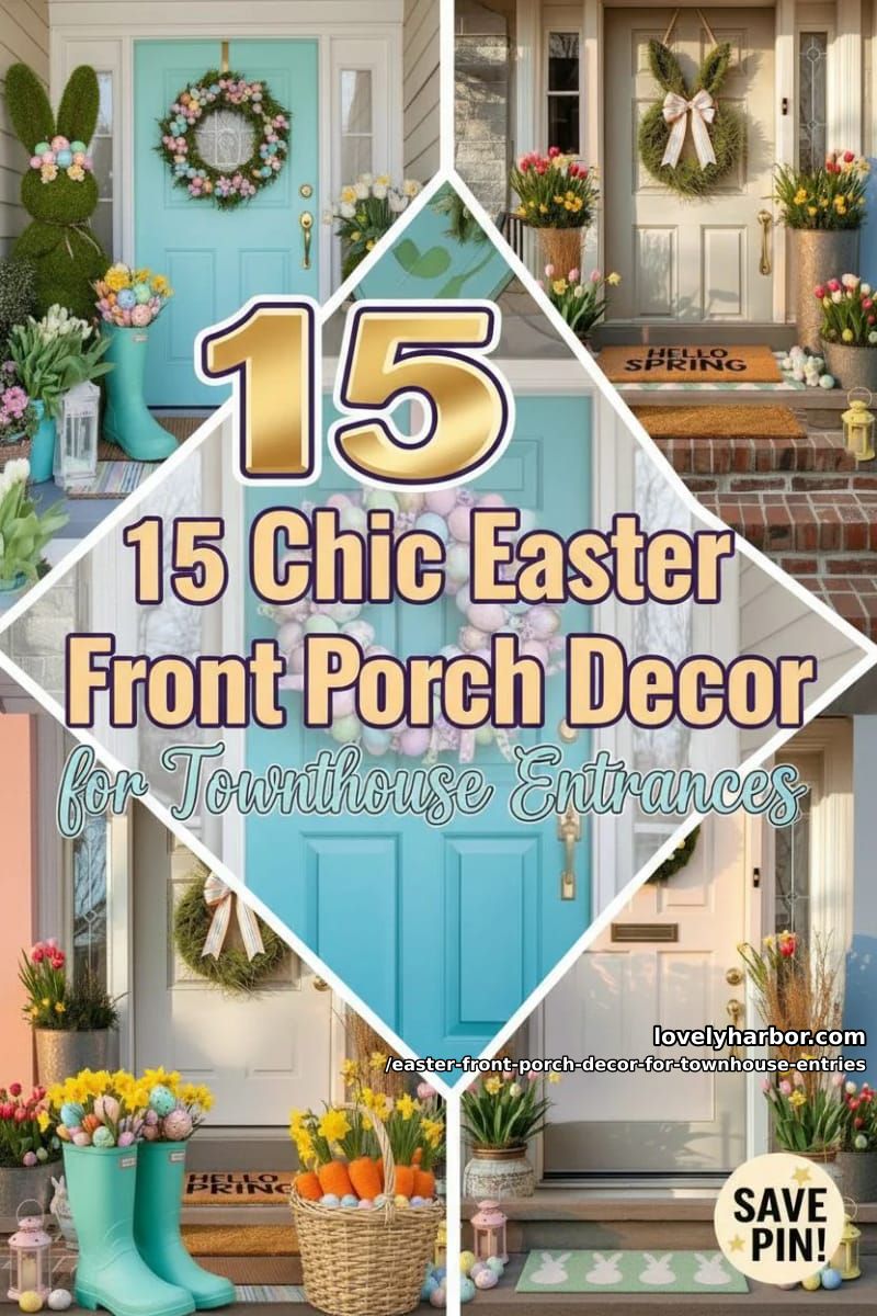 15 Easter Front Porch Decor For Townhouse Entries That Wow 46 easter front porch decor for townhouse entries - Collage 45