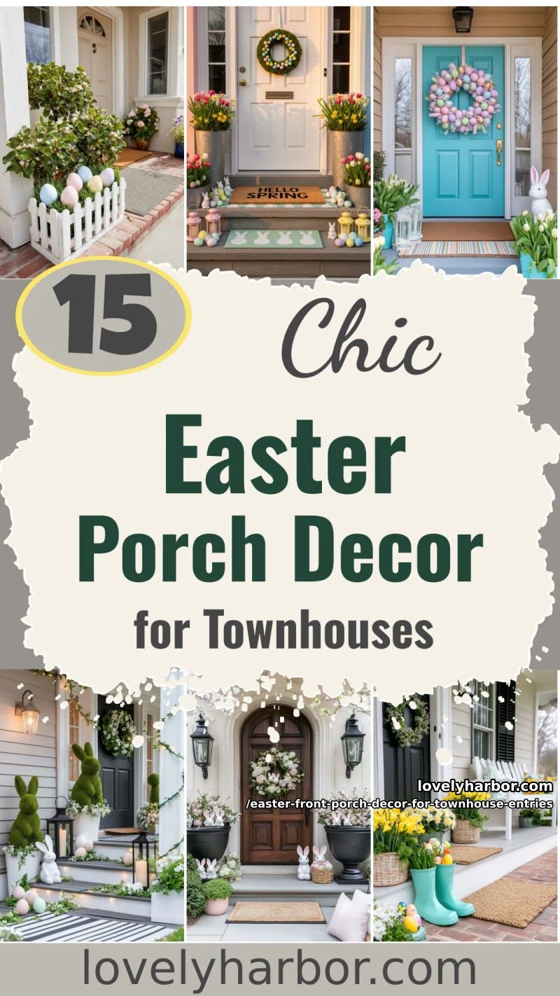 15 Easter Front Porch Decor For Townhouse Entries That Wow 47 easter front porch decor for townhouse entries - Collage 46