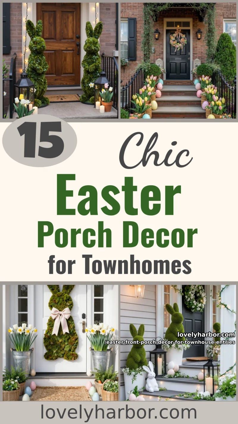 15 Easter Front Porch Decor For Townhouse Entries That Wow 49 easter front porch decor for townhouse entries - Collage 48