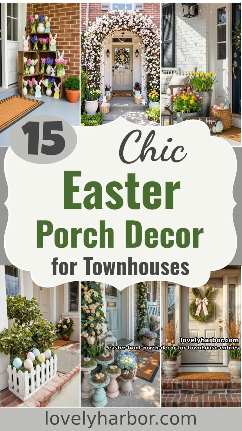 15 Easter Front Porch Decor For Townhouse Entries That Wow 50 easter front porch decor for townhouse entries - Collage 49