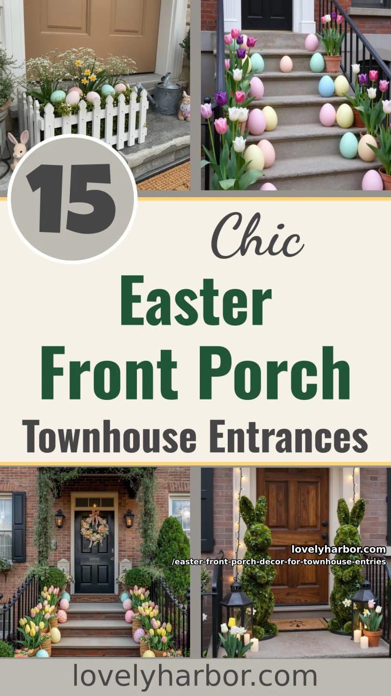 15 Easter Front Porch Decor For Townhouse Entries That Wow 51 easter front porch decor for townhouse entries - Collage 50