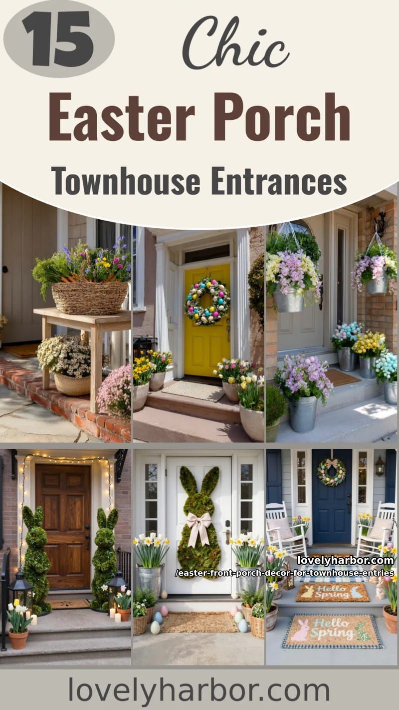 15 Easter Front Porch Decor For Townhouse Entries That Wow 53 easter front porch decor for townhouse entries - Collage 52