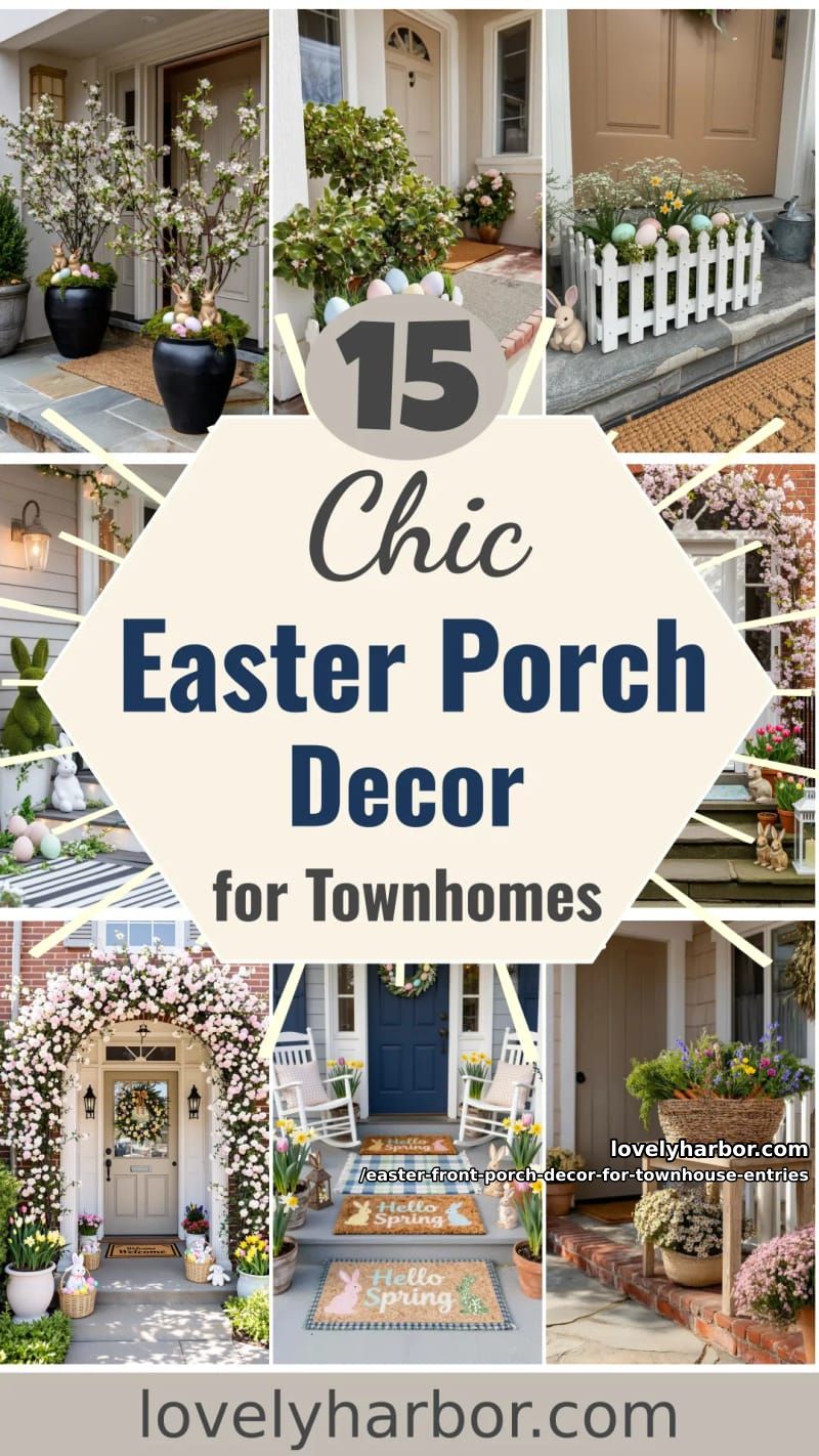 15 Easter Front Porch Decor For Townhouse Entries That Wow 54 easter front porch decor for townhouse entries - Collage 53