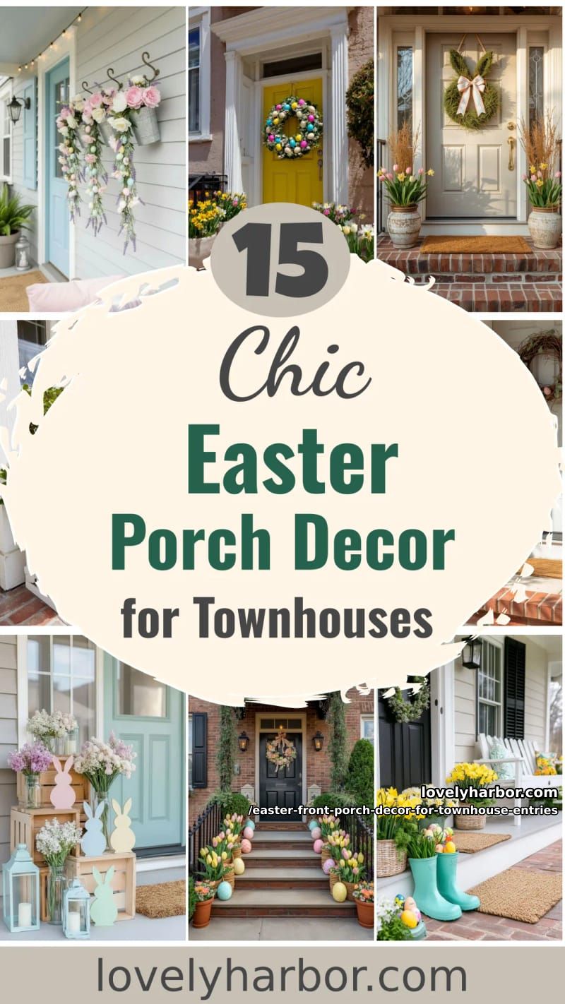 15 Easter Front Porch Decor For Townhouse Entries That Wow 55 easter front porch decor for townhouse entries - Collage 54