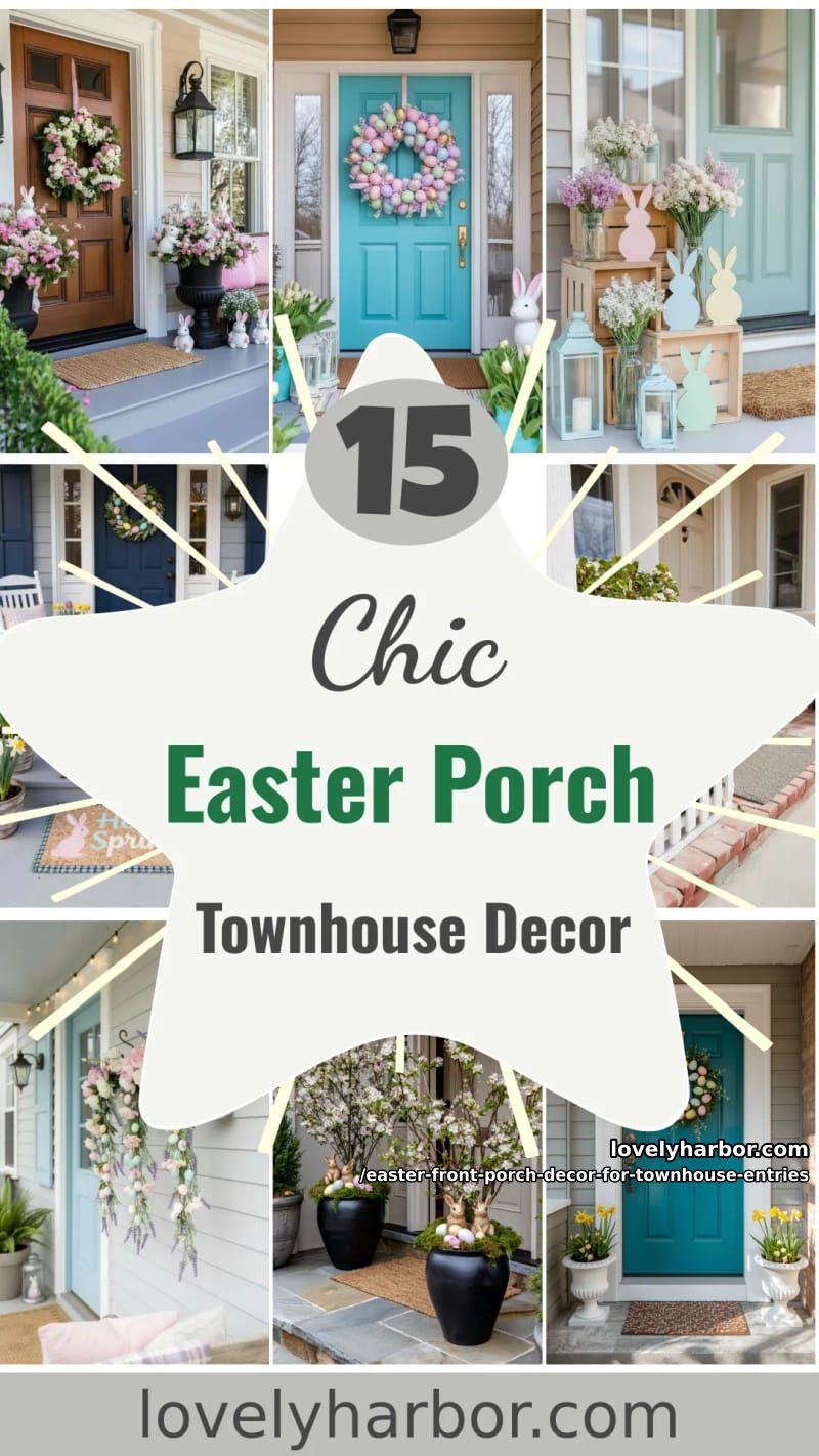 15 Easter Front Porch Decor For Townhouse Entries That Wow 57 easter front porch decor for townhouse entries - Collage 56