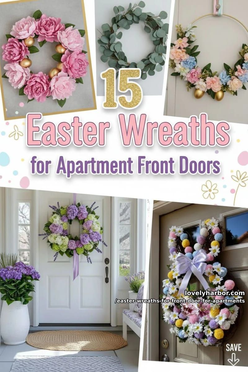 15 Easter Wreath For Front Door For Apartments That Add Instant Cheer 45 easter wreaths for front door for apartments - Collage 44