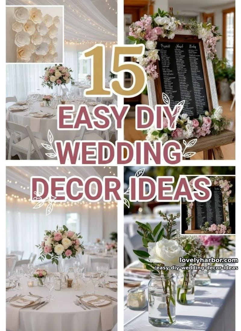 15 Easy DIY Wedding Decor Ideas for a Chic Wedding Set 40 easy diy wedding decor ideas - Collage 39