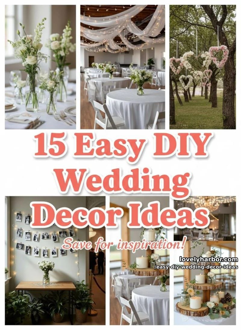 15 Easy DIY Wedding Decor Ideas for a Chic Wedding Set 41 easy diy wedding decor ideas - Collage 40