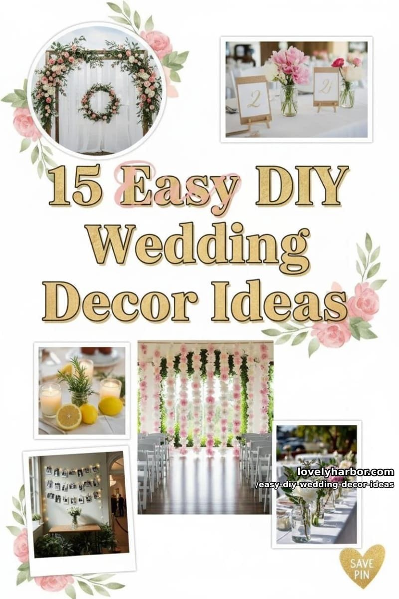 15 Easy DIY Wedding Decor Ideas for a Chic Wedding Set 42 easy diy wedding decor ideas - Collage 41