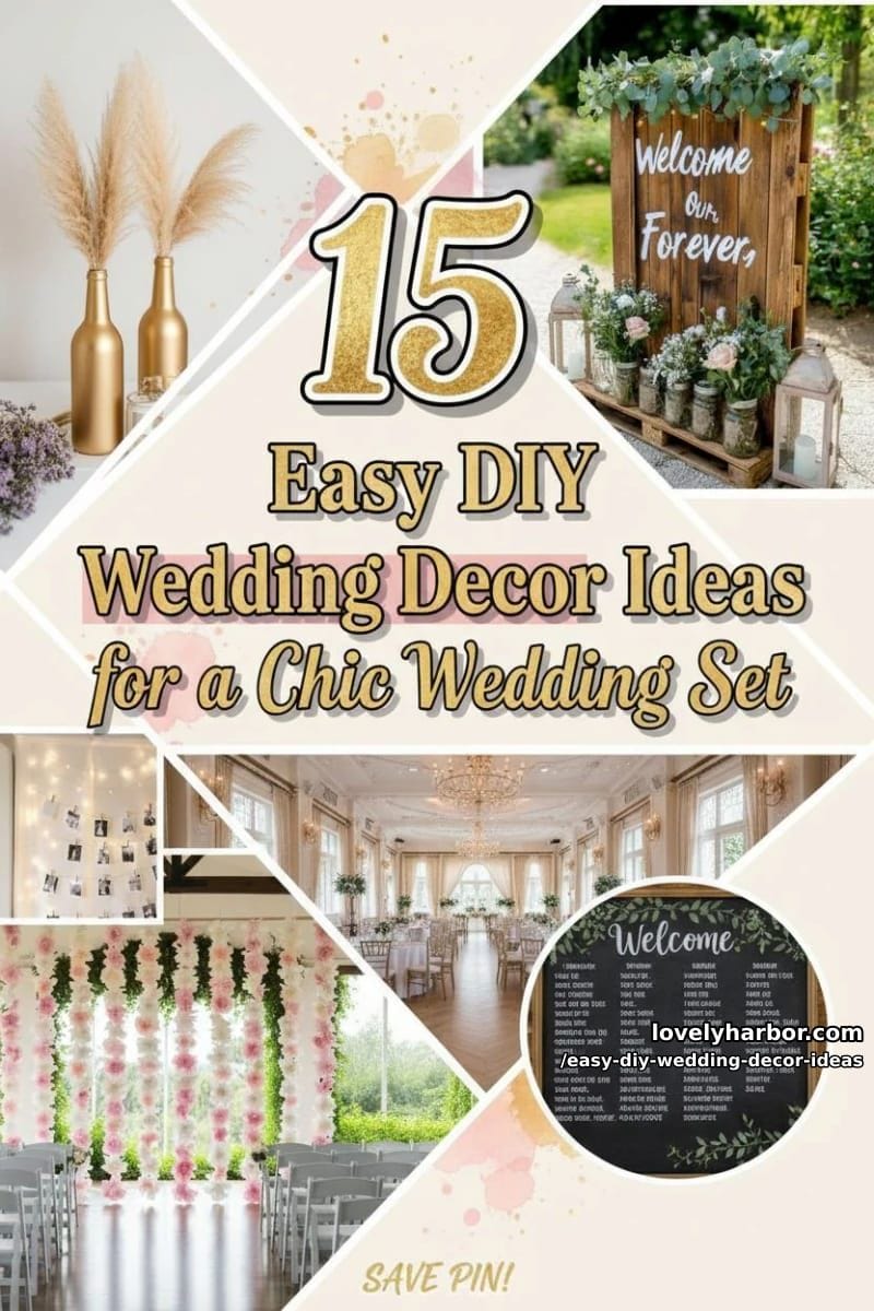 15 Easy DIY Wedding Decor Ideas for a Chic Wedding Set 43 easy diy wedding decor ideas - Collage 42