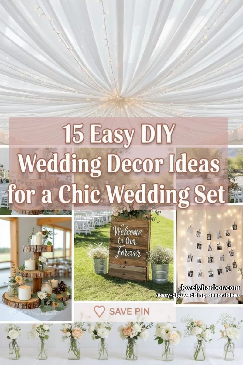 15 Easy DIY Wedding Decor Ideas for a Chic Wedding Set 44 easy diy wedding decor ideas - Collage 43