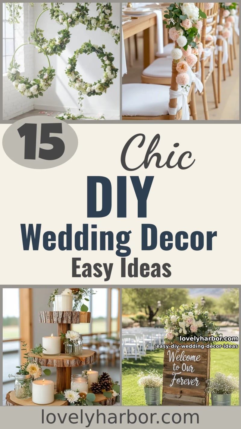 15 Easy DIY Wedding Decor Ideas for a Chic Wedding Set 45 easy diy wedding decor ideas - Collage 44