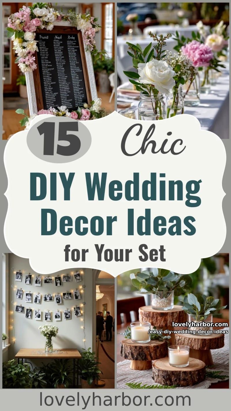 15 Easy DIY Wedding Decor Ideas for a Chic Wedding Set 48 easy diy wedding decor ideas - Collage 47