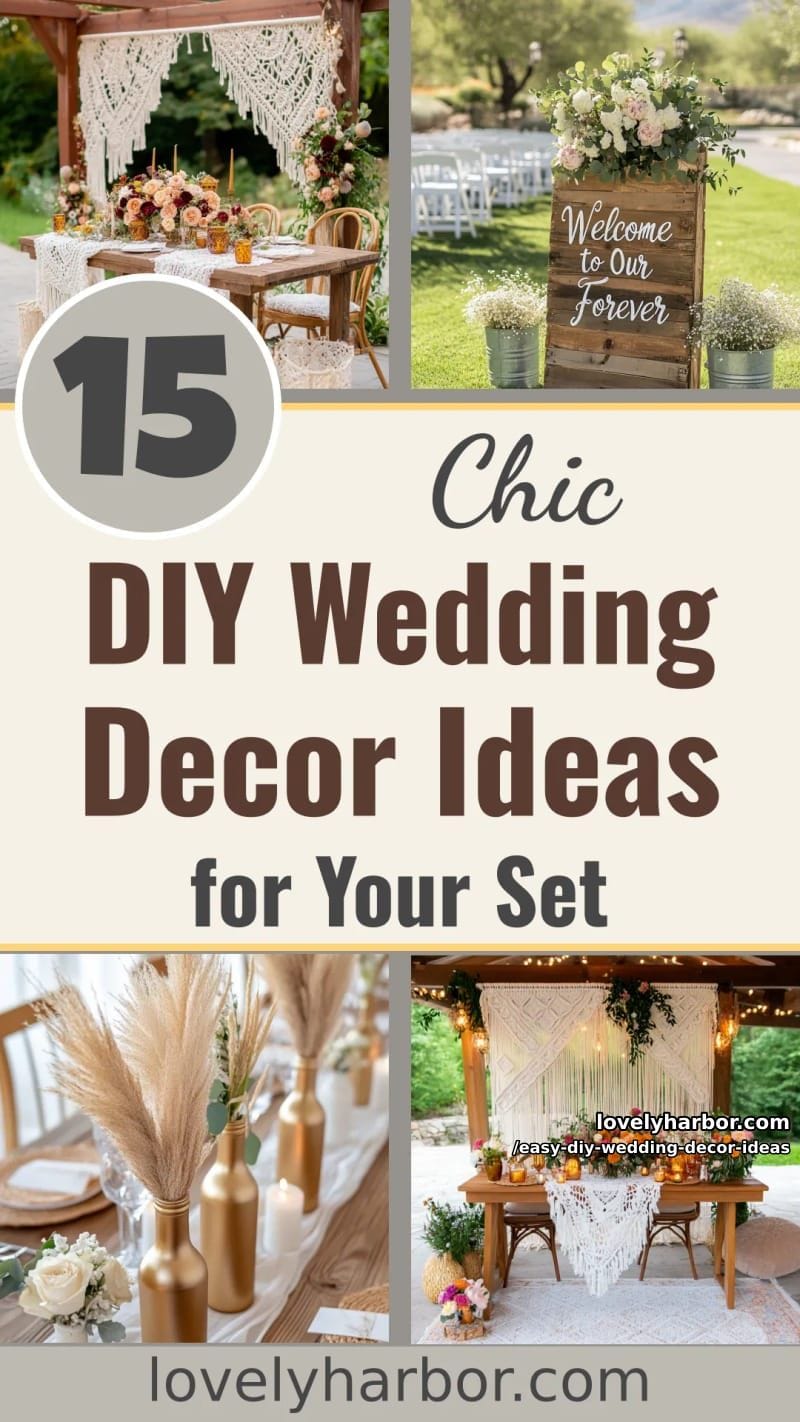 15 Easy DIY Wedding Decor Ideas for a Chic Wedding Set 49 easy diy wedding decor ideas - Collage 48