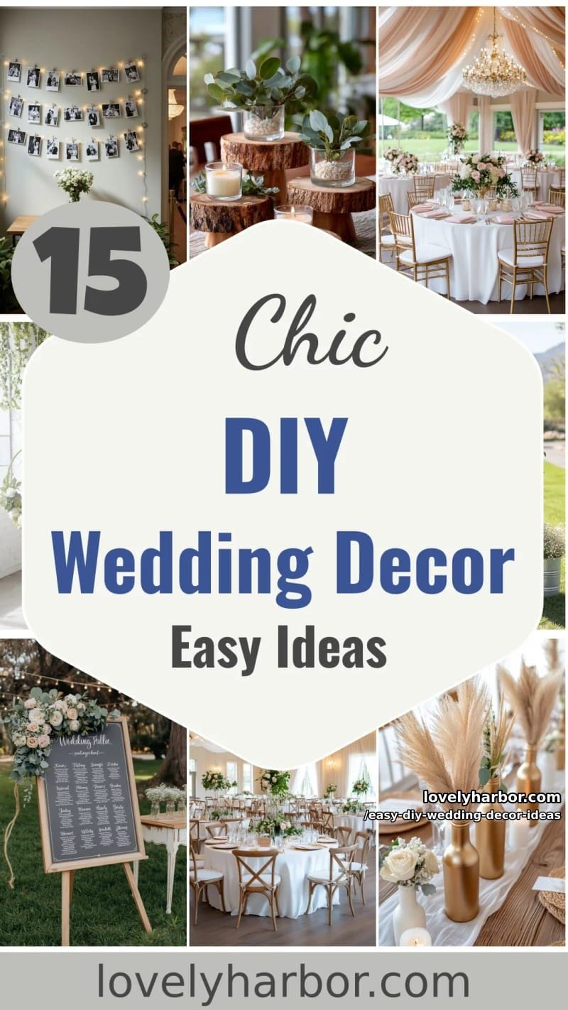 15 Easy DIY Wedding Decor Ideas for a Chic Wedding Set 50 easy diy wedding decor ideas - Collage 49