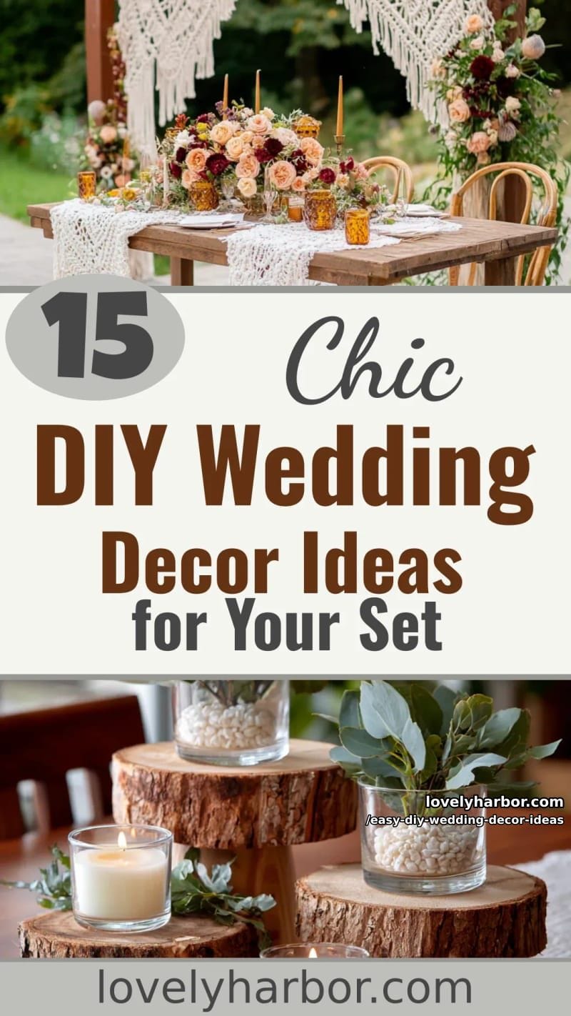 15 Easy DIY Wedding Decor Ideas for a Chic Wedding Set 51 easy diy wedding decor ideas - Collage 50