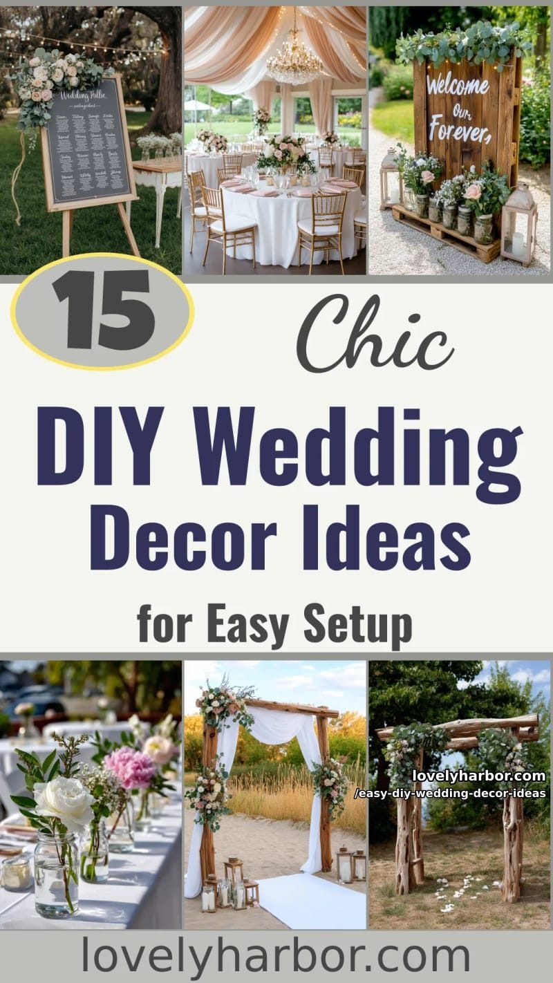 15 Easy DIY Wedding Decor Ideas for a Chic Wedding Set 52 easy diy wedding decor ideas - Collage 51
