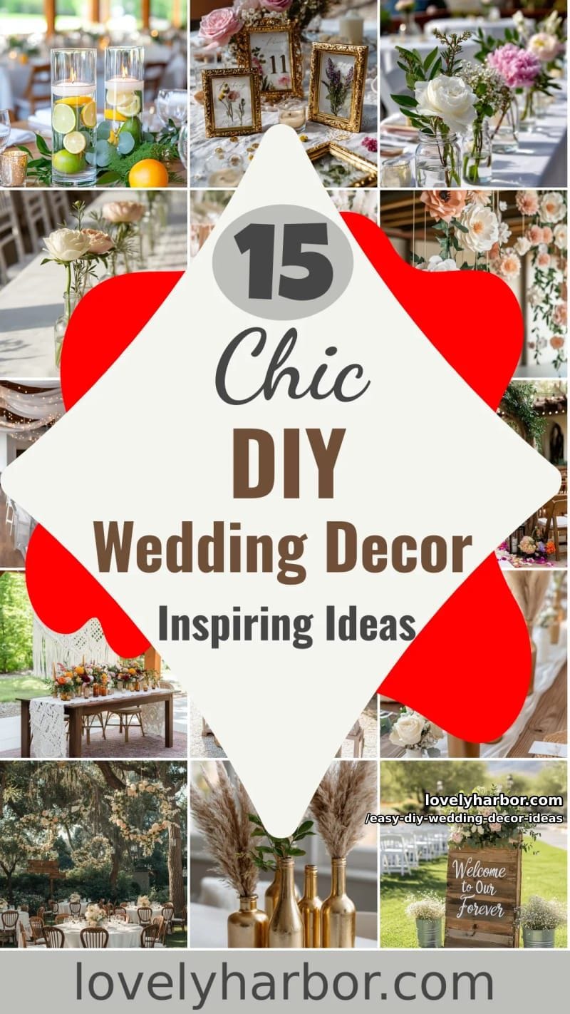 15 Easy DIY Wedding Decor Ideas for a Chic Wedding Set 54 easy diy wedding decor ideas - Collage 53