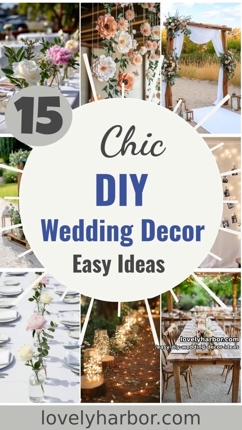 15 Easy DIY Wedding Decor Ideas for a Chic Wedding Set 55 easy diy wedding decor ideas - Collage 54