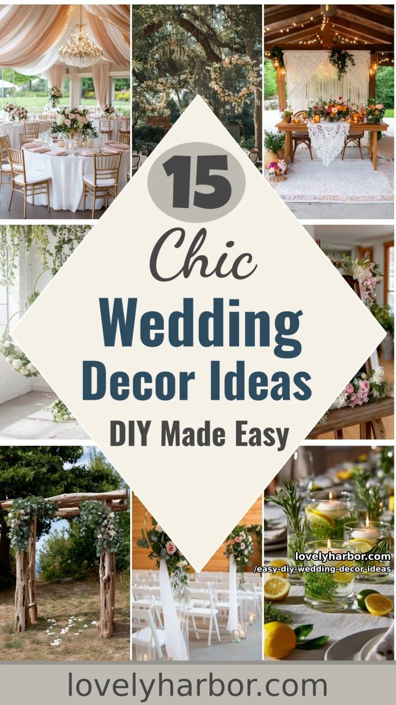 15 Easy DIY Wedding Decor Ideas for a Chic Wedding Set 56 easy diy wedding decor ideas - Collage 55