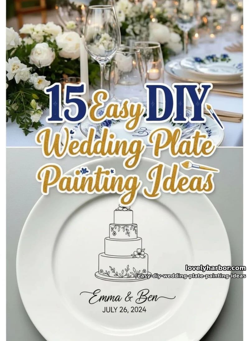 15 Easy DIY Wedding Plate Painting Ideas for a Stunning Tablescape 35 easy diy wedding plate painting ideas - Collage 34