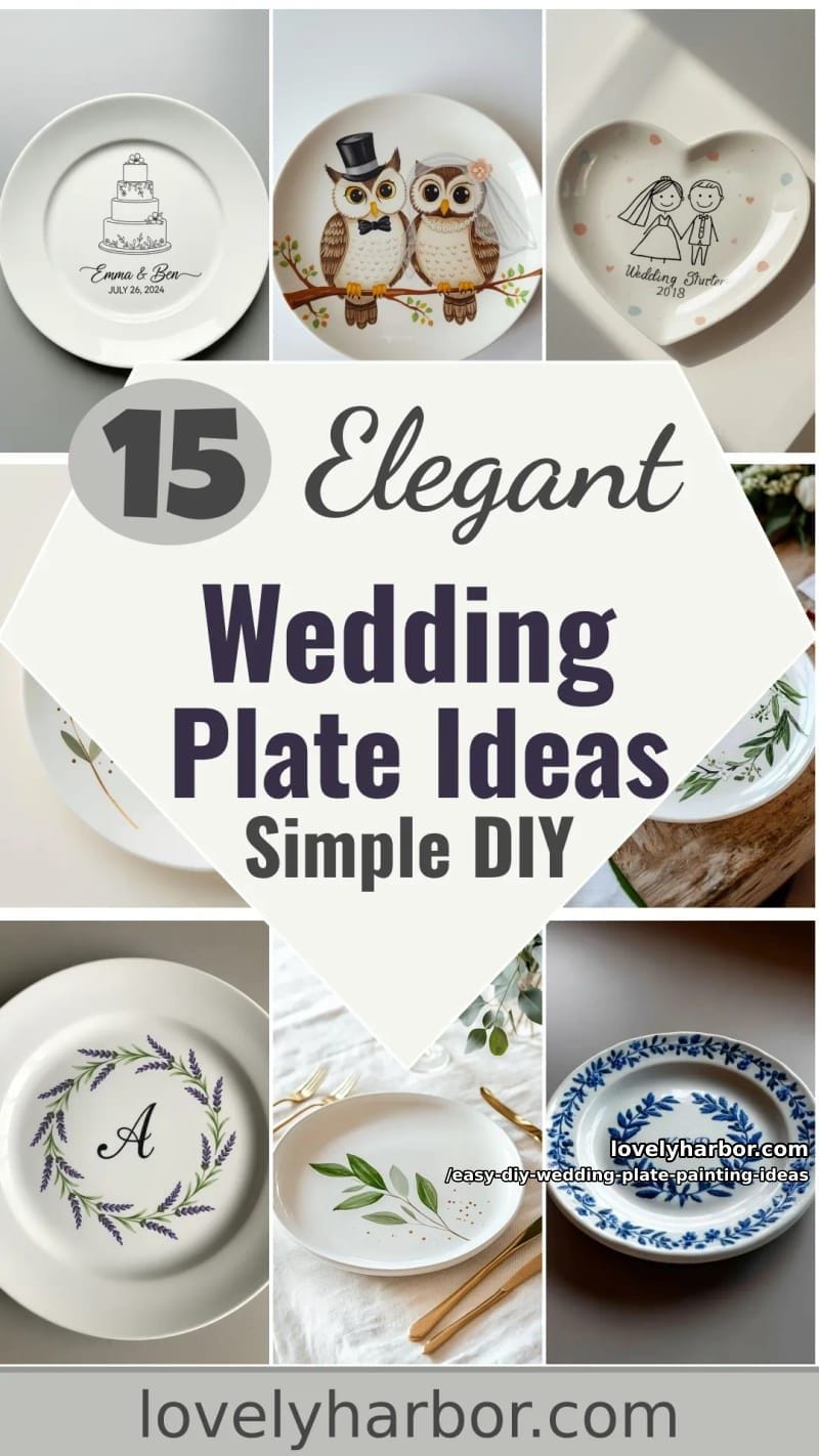 15 Easy DIY Wedding Plate Painting Ideas for a Stunning Tablescape 37 easy diy wedding plate painting ideas - Collage 36