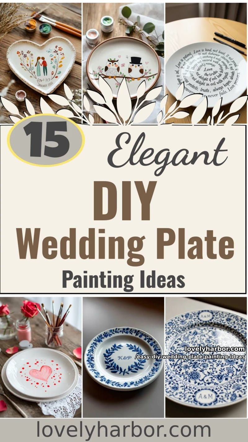 15 Easy DIY Wedding Plate Painting Ideas for a Stunning Tablescape 38 easy diy wedding plate painting ideas - Collage 37