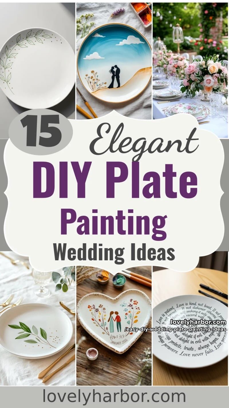 15 Easy DIY Wedding Plate Painting Ideas for a Stunning Tablescape 39 easy diy wedding plate painting ideas - Collage 38