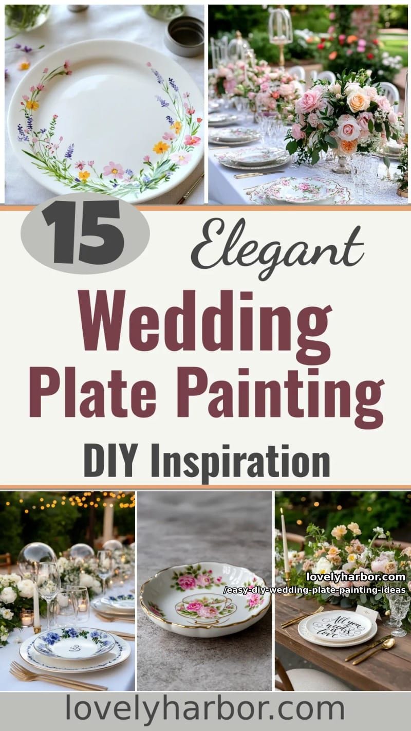 15 Easy DIY Wedding Plate Painting Ideas for a Stunning Tablescape 40 easy diy wedding plate painting ideas - Collage 39